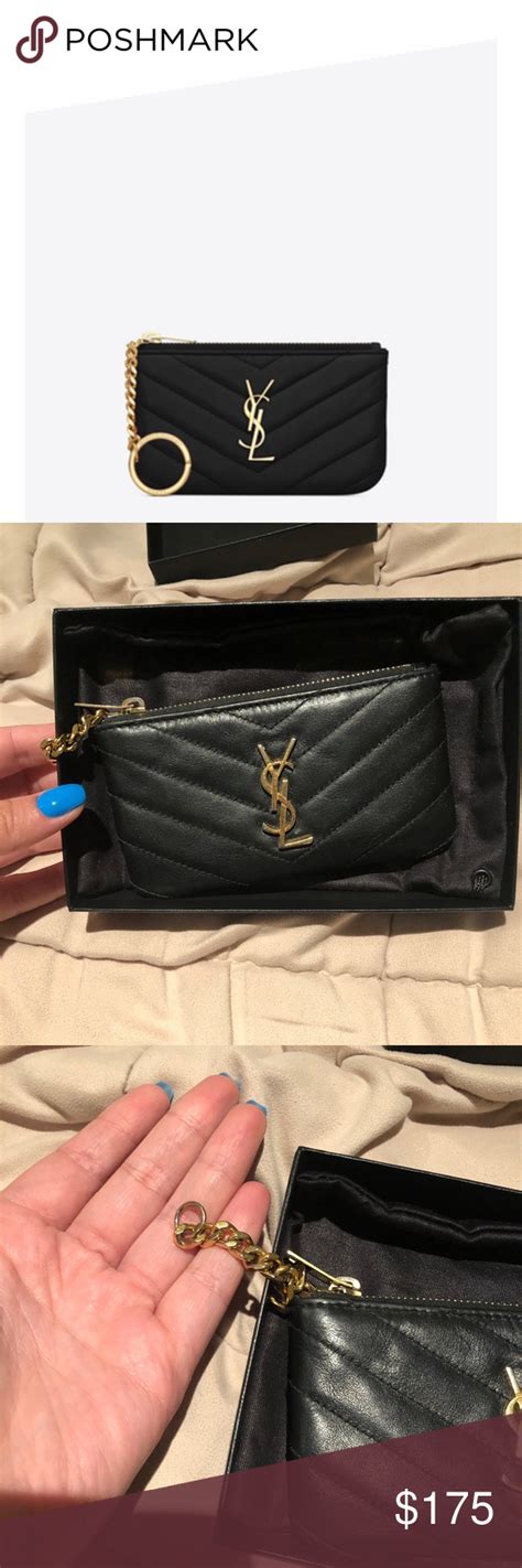 ysl card holder with keychain|ysl key pouch.